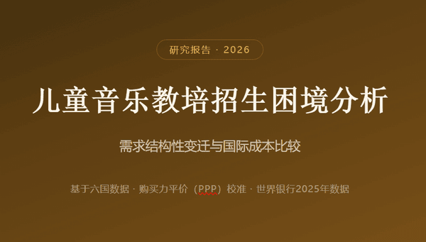 儿童音乐教培招生困境分析:需求结构性变迁与国际成本比较